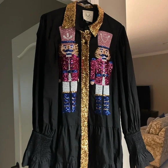 Nutcracker Gold/black Sequin Detail dress - Picture 2 of 6